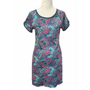 Title Nine Athena Dress •S• Tech Paisley Floral Outdoor Athletic Travel Tee